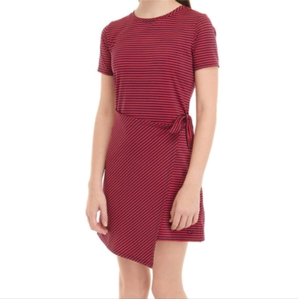 Vineyard Vines Sankaty Striped Wrap Dress Sz  XL/16